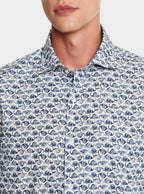 Camicia fantasia in puro cotone con collo francese - StepByStep