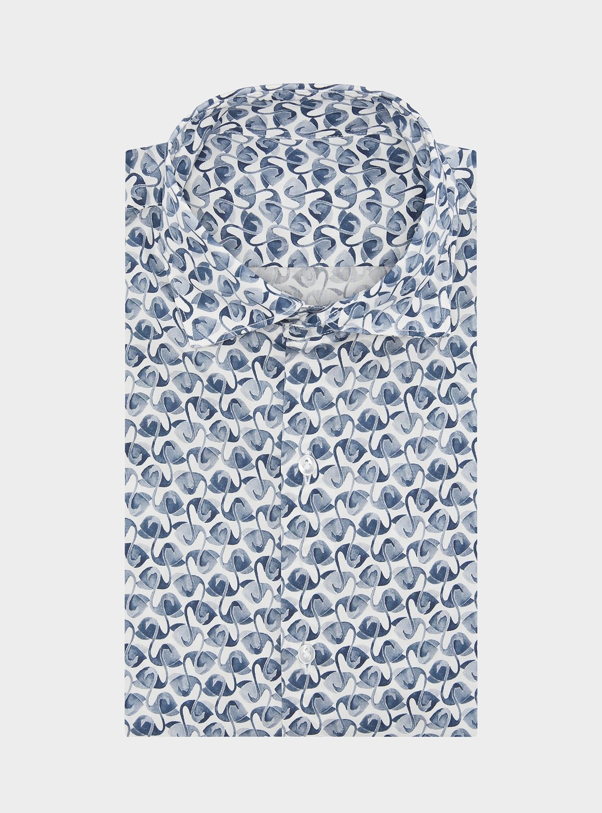 Camicia fantasia in puro cotone con collo francese - StepByStep