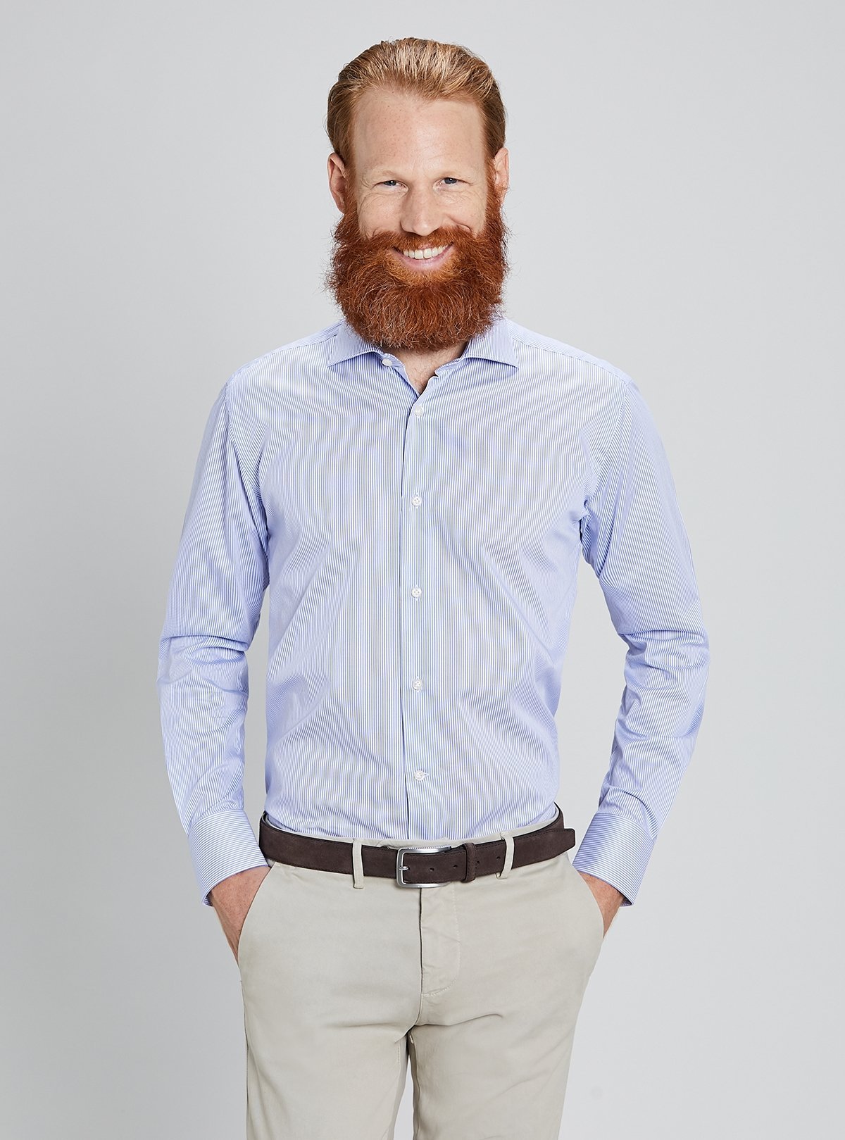 Camicia in cotone a riga stretta - StepByStep