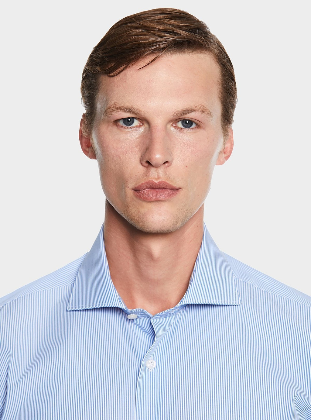 Camicia in cotone collo francese a righe strette - StepByStep