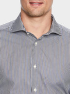 Camicia in cotone multiriga con collo francese - StepByStep