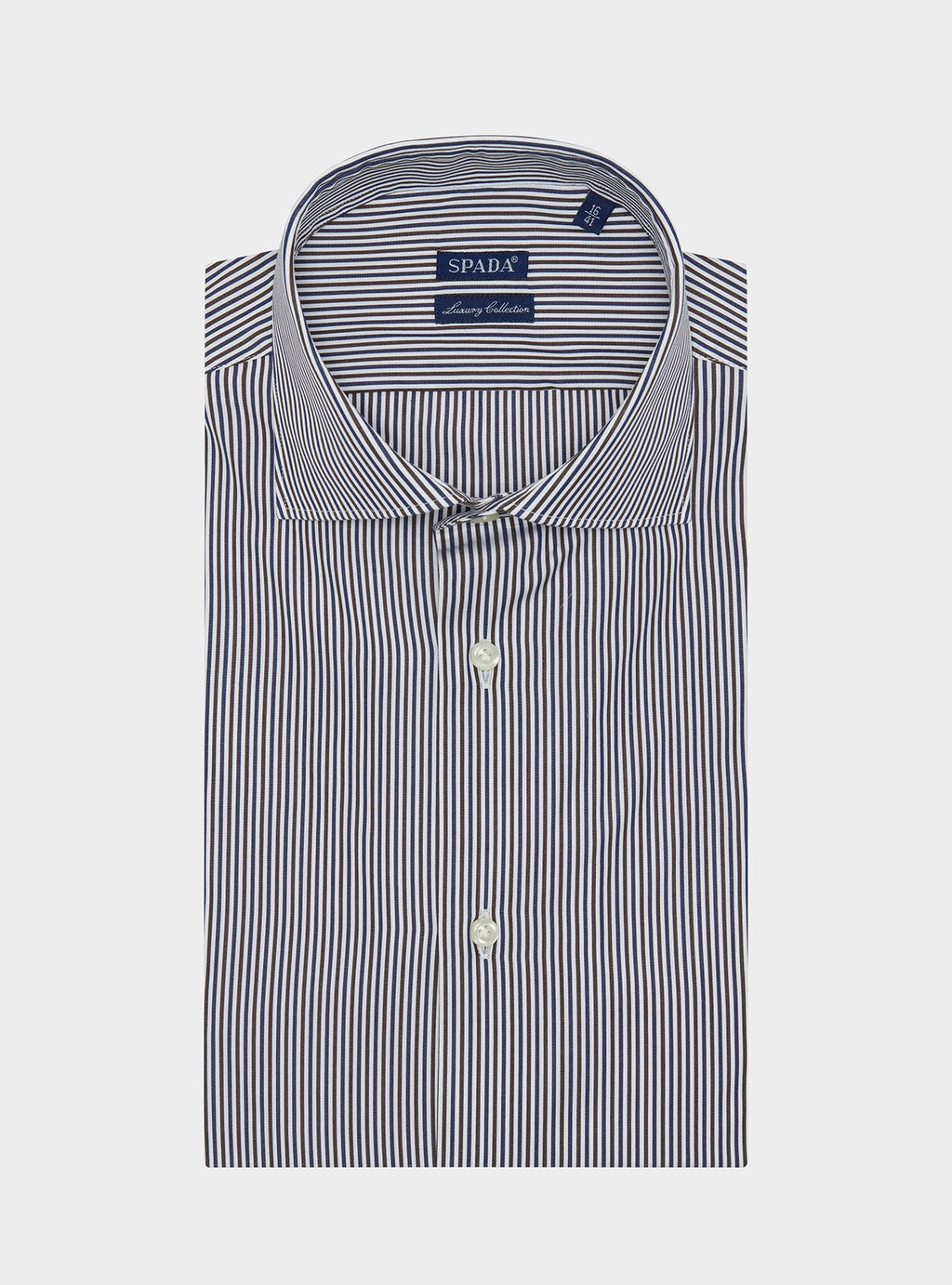 Camicia in cotone multiriga con collo francese - StepByStep