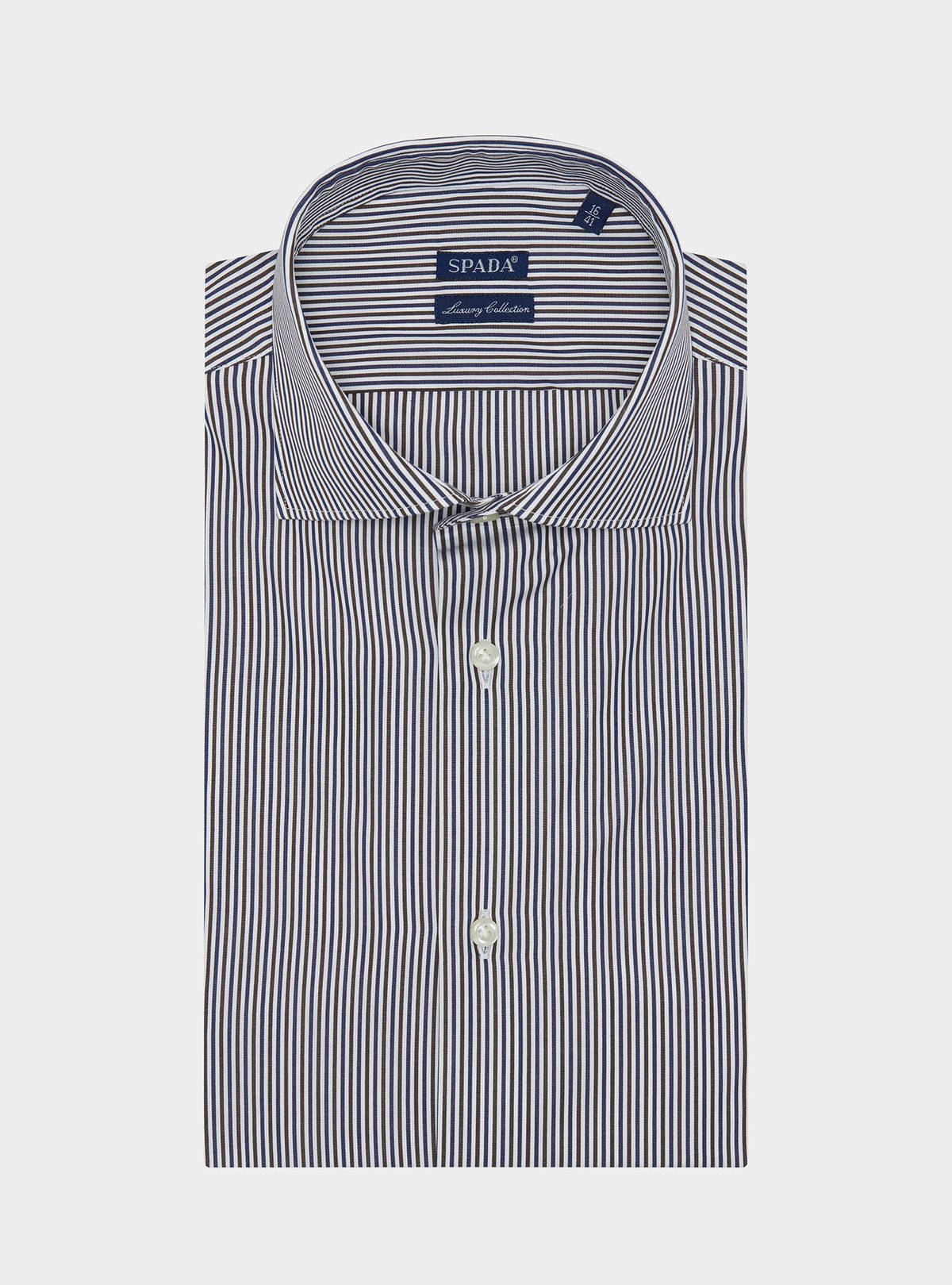 Camicia in cotone multiriga con collo francese - StepByStep