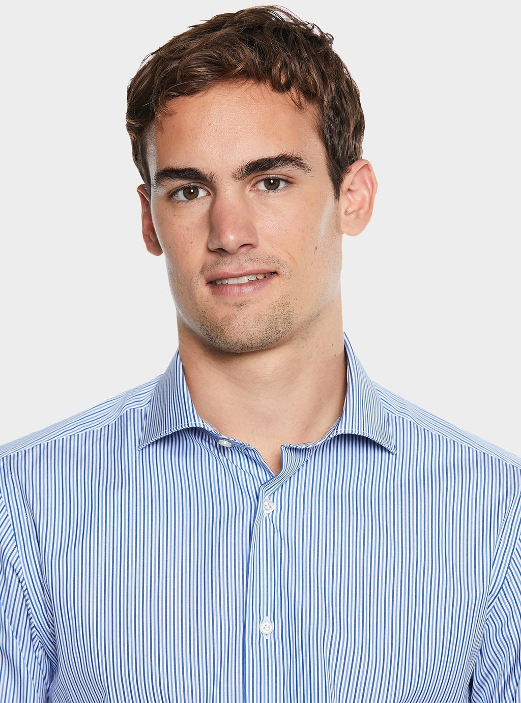 Camicia in cotone multiriga con collo francese - StepByStep