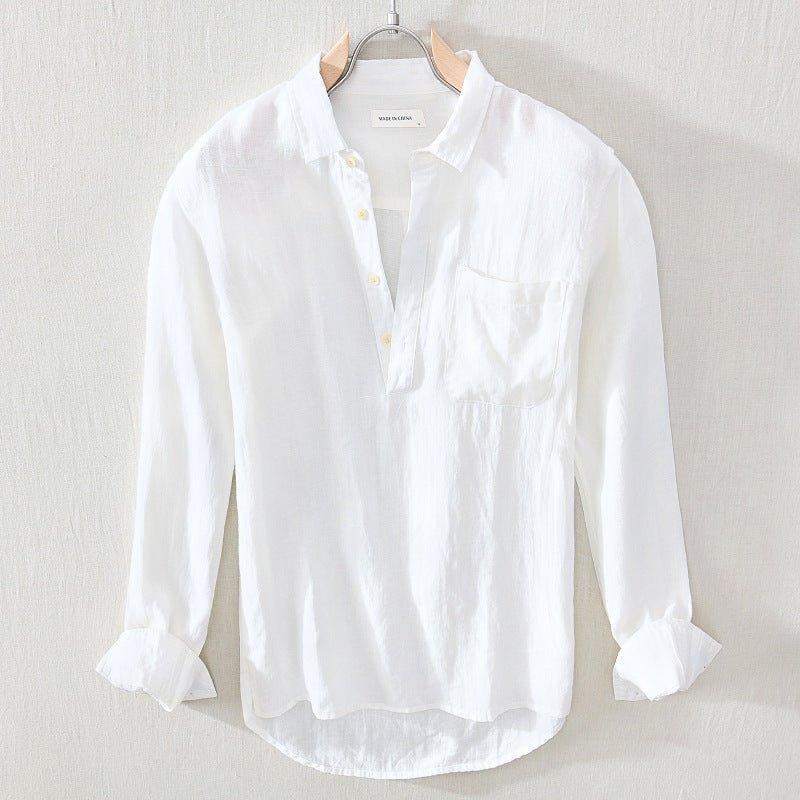 Men’s Linen Half-Placket Shirt — Image 1