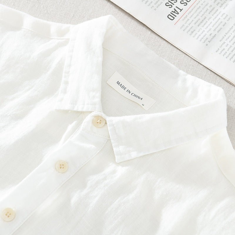 Men’s Linen Half-Placket Shirt — Image 3