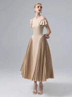 Camisole Backless Party Dress with Pleated and Patchwork Details For Women, SoHo, BYMANYC New York. - StepByStep