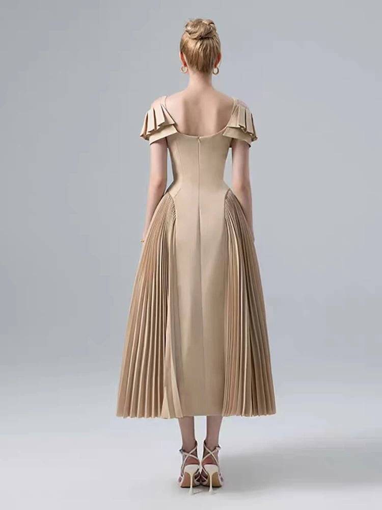 Camisole Backless Party Dress with Pleated and Patchwork Details For Women, SoHo, BYMANYC New York. - StepByStep