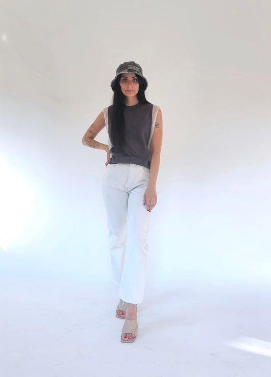 Canotta con inserti trasparenti in Cotone - Leandra - StepByStep
