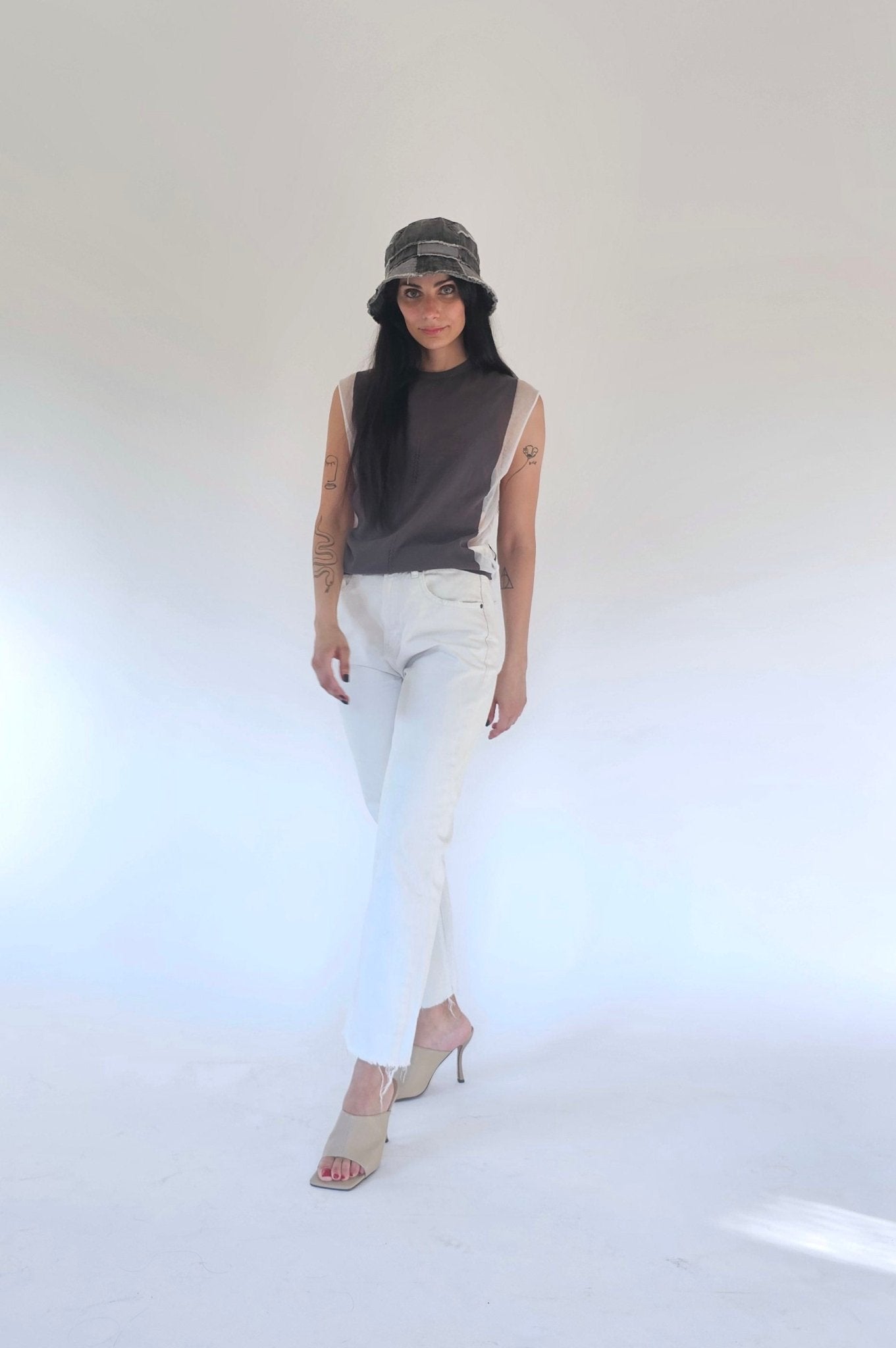 Canotta con inserti trasparenti in Cotone - Leandra - StepByStep