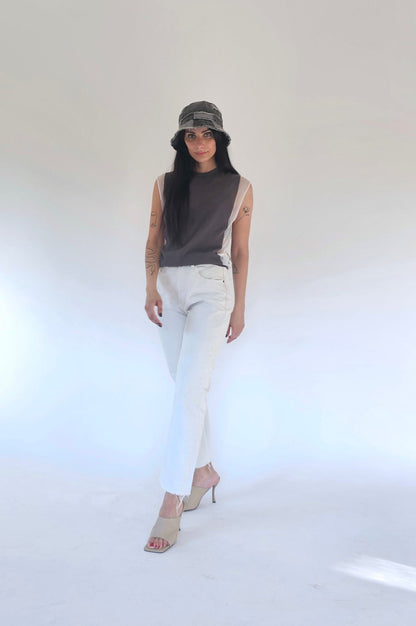 Canotta con inserti trasparenti in Cotone - Leandra - StepByStep