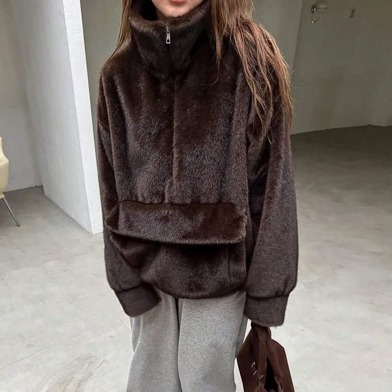 Cappotto da donna in pelliccia sintetica con cappuccio - StepByStepNow