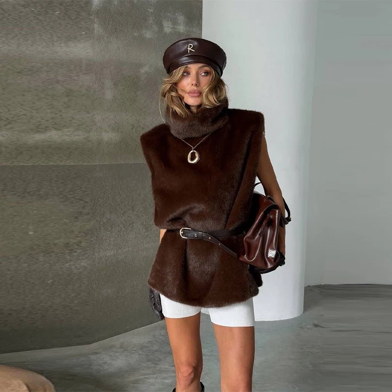 Cappotto da donna in pelliccia sintetica con cappuccio - StepByStepNow