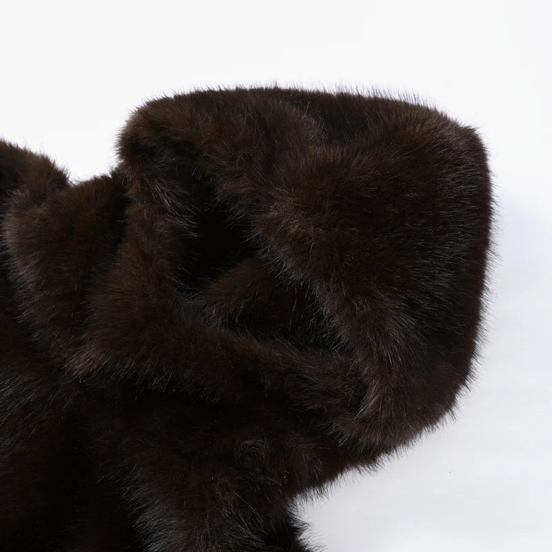 Cappotto da donna in pelliccia sintetica con cappuccio - StepByStepNow