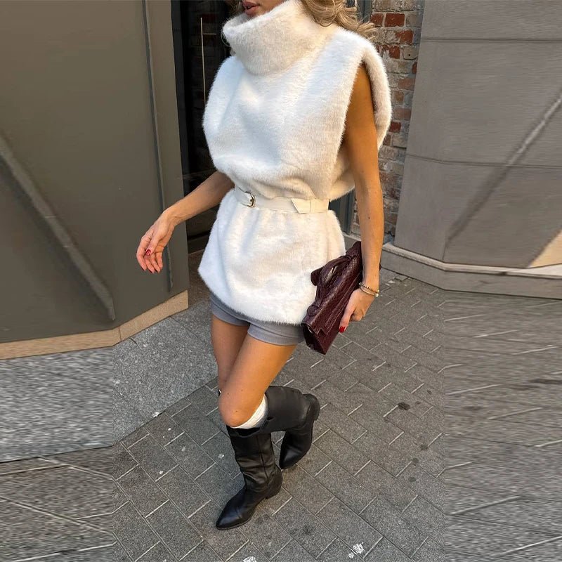 Cappotto da donna in pelliccia sintetica con cappuccio - StepByStepNow