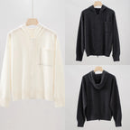 Cappotto maglione con cerniera femminile con tasca con perline cardigan lavorato a maglia con cappuccio 100% cashmere da donna - StepByStepNow