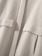 Cappotto maglione lungo con cappuccio in cashmere 100% da donna di lusso allentato con cappotto in cashmere tascabile Cardigan con cerniera in maglia spessa autunno inverno - StepByStepNow