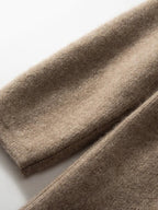 Cappotto maglione lungo con cappuccio in cashmere 100% da donna di lusso allentato con cappotto in cashmere tascabile Cardigan con cerniera in maglia spessa autunno inverno - StepByStepNow