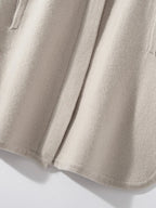 Cappotto maglione lungo con cappuccio in cashmere 100% da donna di lusso allentato con cappotto in cashmere tascabile Cardigan con cerniera in maglia spessa autunno inverno - StepByStepNow