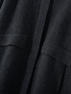 Cappotto maglione lungo con cappuccio in cashmere 100% da donna di lusso allentato con cappotto in cashmere tascabile Cardigan con cerniera in maglia spessa autunno inverno - StepByStepNow