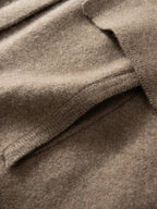 Cappotto maglione lungo con cappuccio in cashmere 100% da donna di lusso allentato con cappotto in cashmere tascabile Cardigan con cerniera in maglia spessa autunno inverno - StepByStepNow