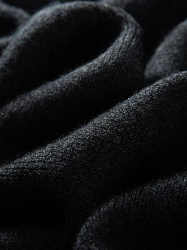 Cappotto maglione lungo con cappuccio in cashmere 100% da donna di lusso allentato con cappotto in cashmere tascabile Cardigan con cerniera in maglia spessa autunno inverno - StepByStepNow