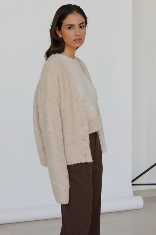 Cardigan Boucle' in Lana e Alpaca - Tecla - StepByStep