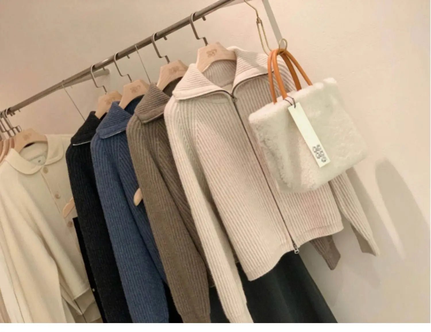 Cardigan da donna in puro cashmere al 100% con cerniera, cappotto lavorato a maglia, maglione ispessito, risvolto sciolto autunno e inverno. - StepByStepNow