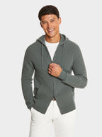 Cardigan full zip a coste in misto cashmere - StepByStep