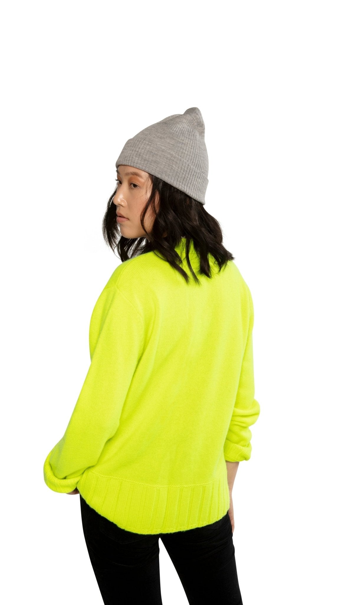 Cashmere - Blend Cardigan Sweater (Neon - Yellow) - StepByStep