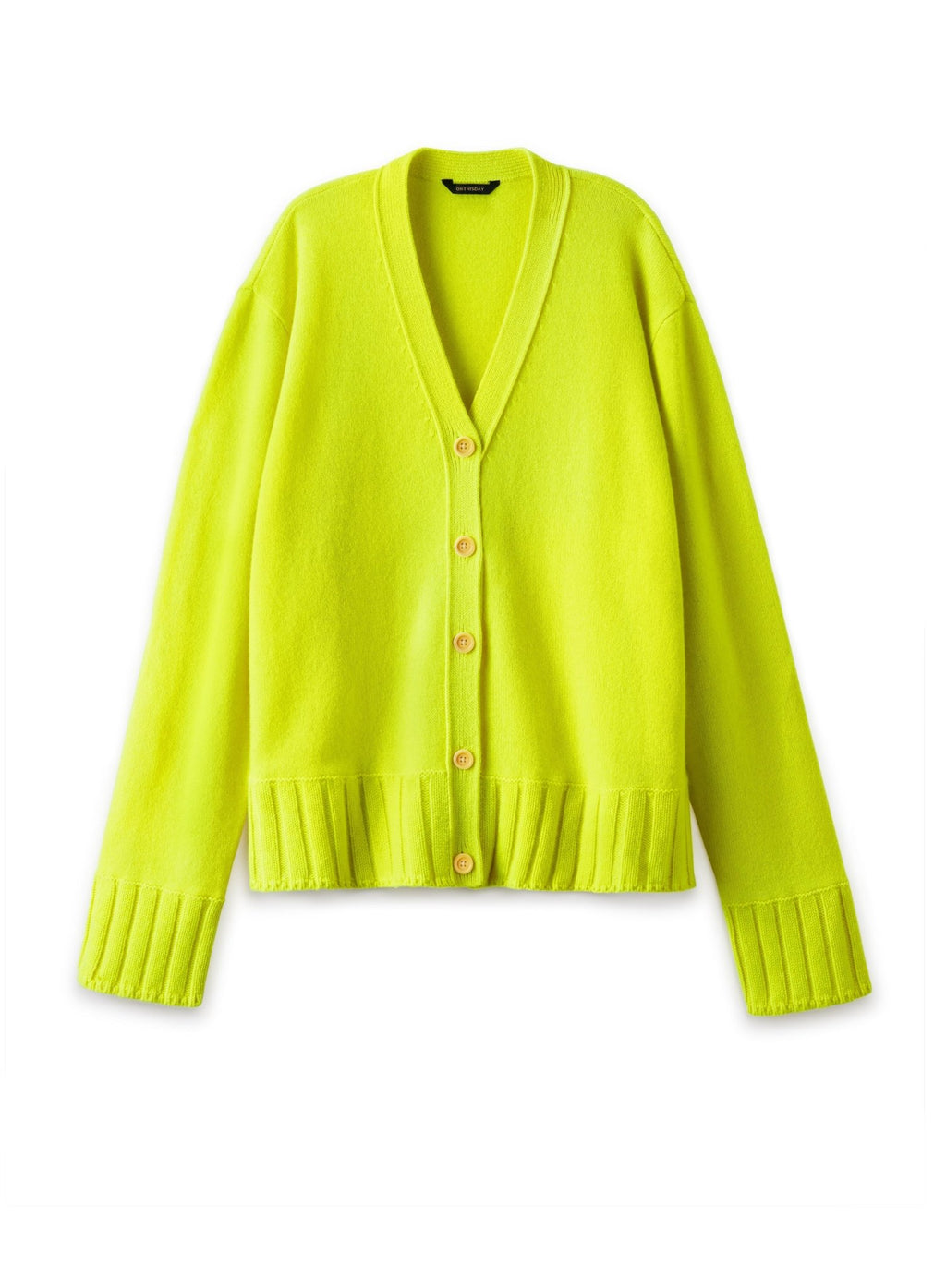 Cashmere - Blend Cardigan Sweater (Neon - Yellow) - StepByStep