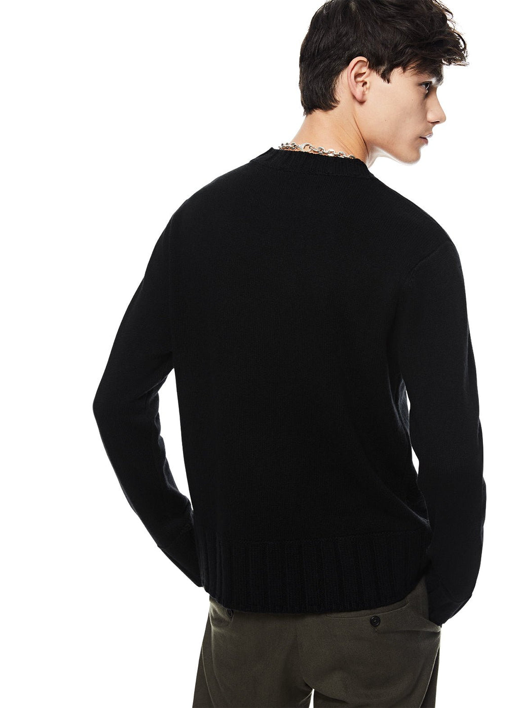 Cashmere - Blend Crewneck Sweater (Black) - StepByStep