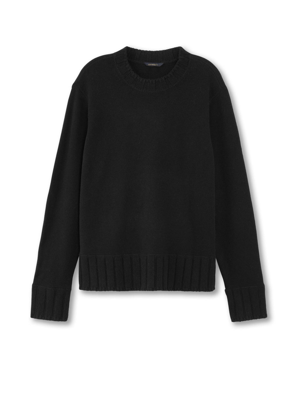 Cashmere - Blend Crewneck Sweater (Black) - StepByStep