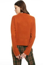 Cashmere - Blend Crewneck Sweater (Burnt Orange) - StepByStep