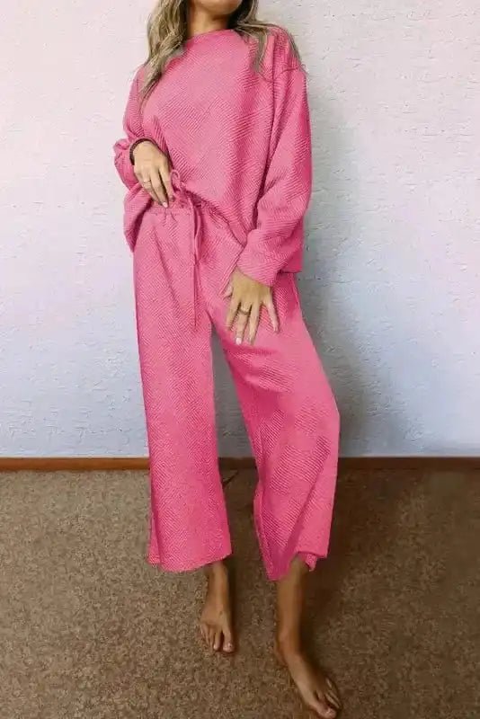 Casual Comfort: Ultra Loose 2 - Piece Textured Ensemble - StepByStep