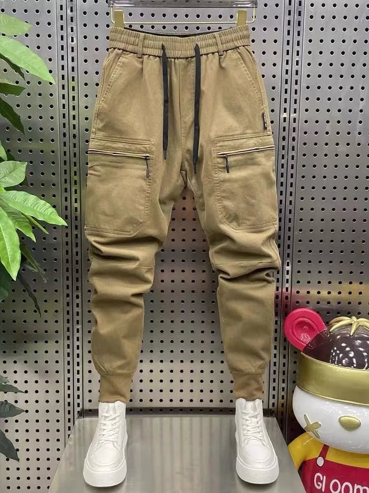 casual harem cargo pants Multi - zip harem pencil trousers Latest luxury brand men clothing - StepByStepNow