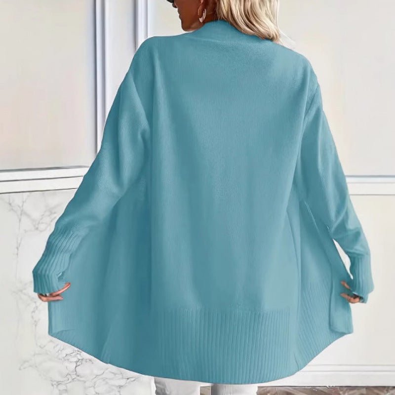 Casual Simple Elegant Shawl Sweater With Pockets - StepByStepNow