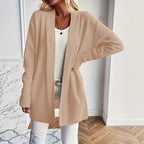 Casual Simple Elegant Shawl Sweater With Pockets - StepByStepNow