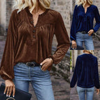Casual Temperament Commute Button Long Sleeve Top Women's Clothing - StepByStepNow