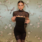 Chic V - Neck Printed Gown: Slim Waist Cinching Dress – Elegant 2026 Party Wear - StepByStepNow
