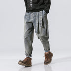 Chinese style pants loose washed distressed loose japanese trousers jeans - StepByStepNow