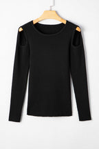 Cold Shoulder Black Sweater - StepByStep
