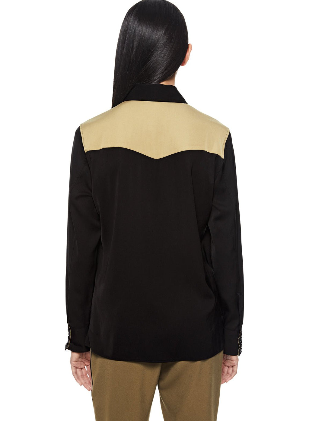 Colorblocked Cadet Shirt (Black) - StepByStep