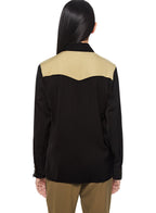 Colorblocked Cadet Shirt (Black) - StepByStep