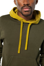 Colorblocked Hoodie (Dark Olive) - StepByStep