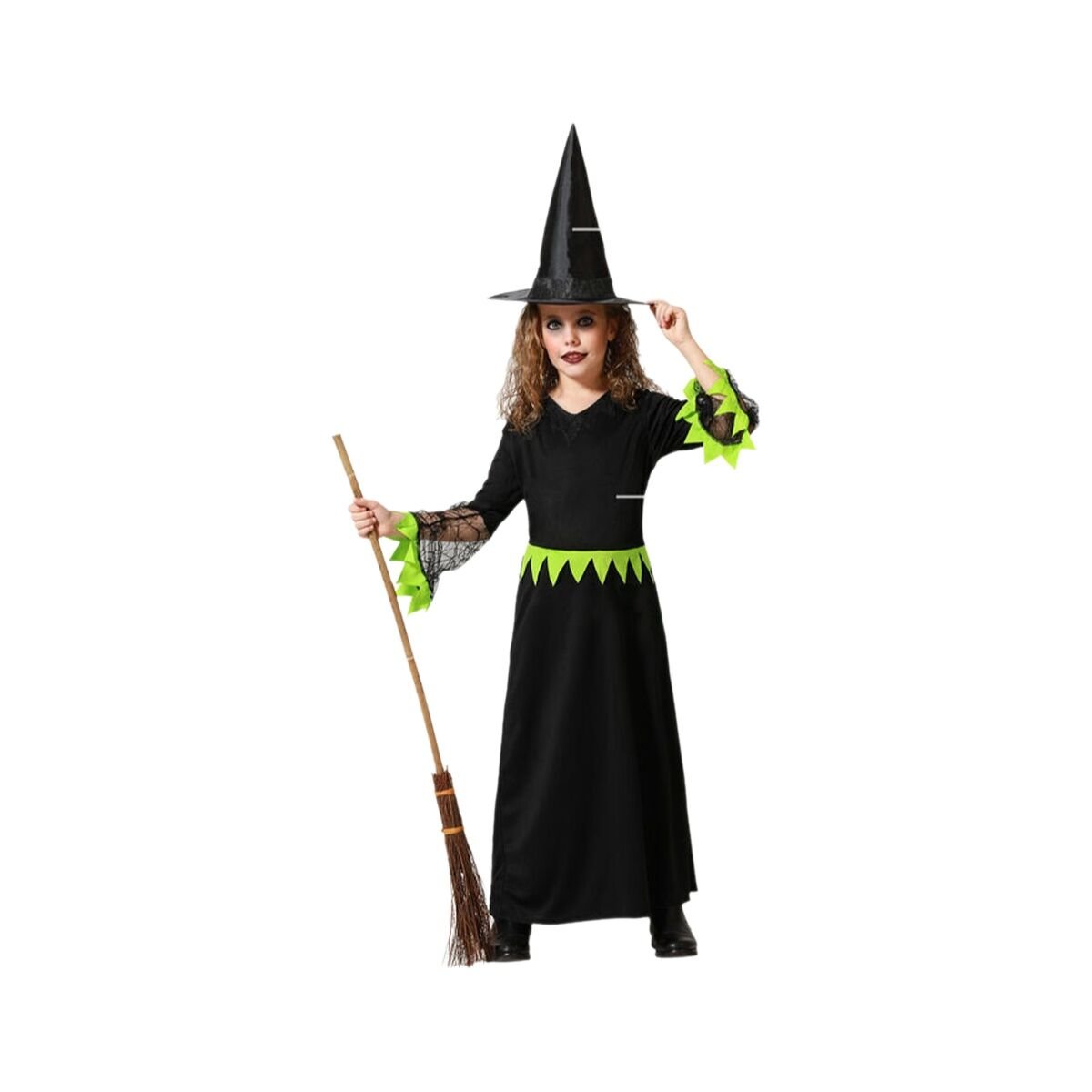 Costume for Children Green Witch Halloween - StepByStep