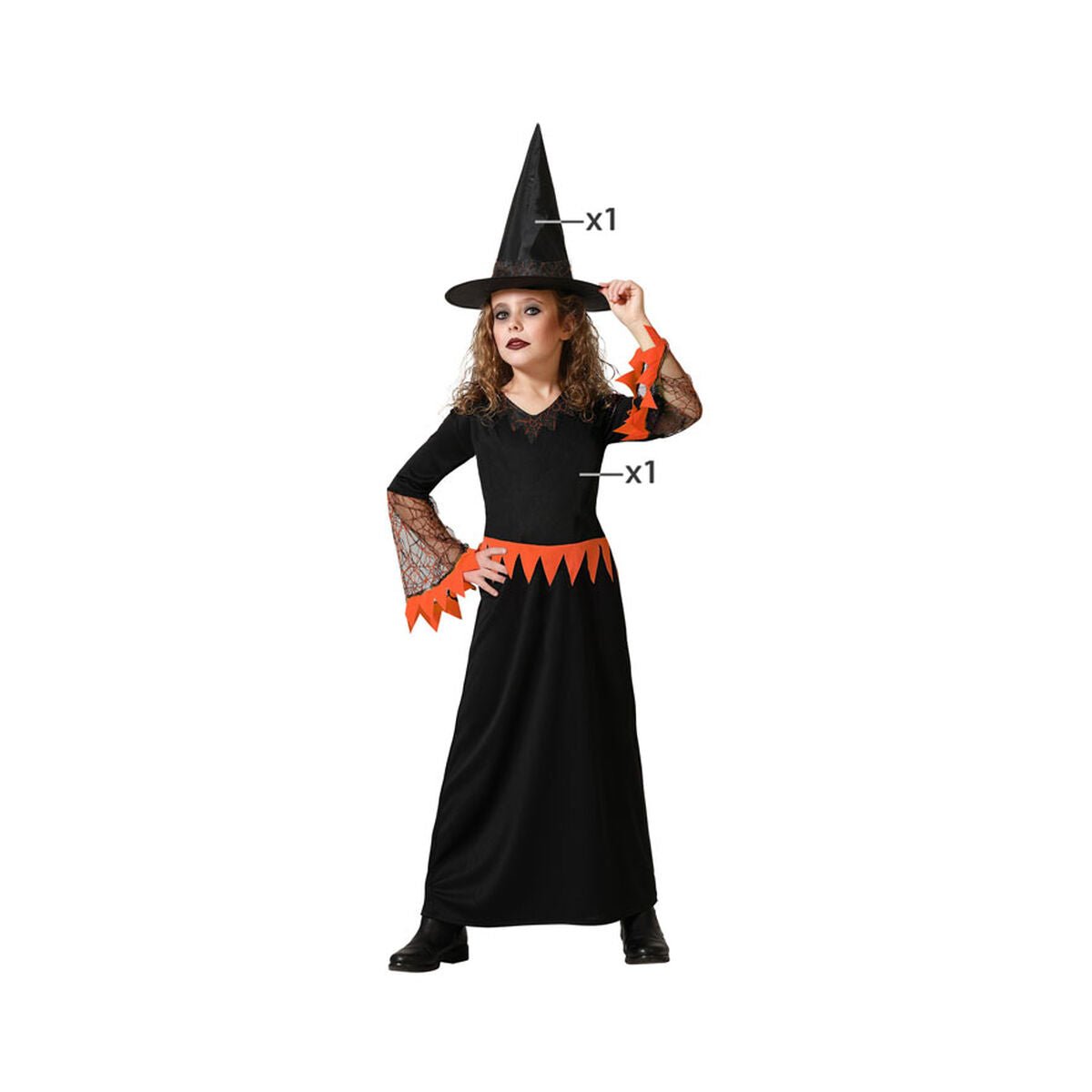 Costume for Children Orange Witch Halloween - StepByStep