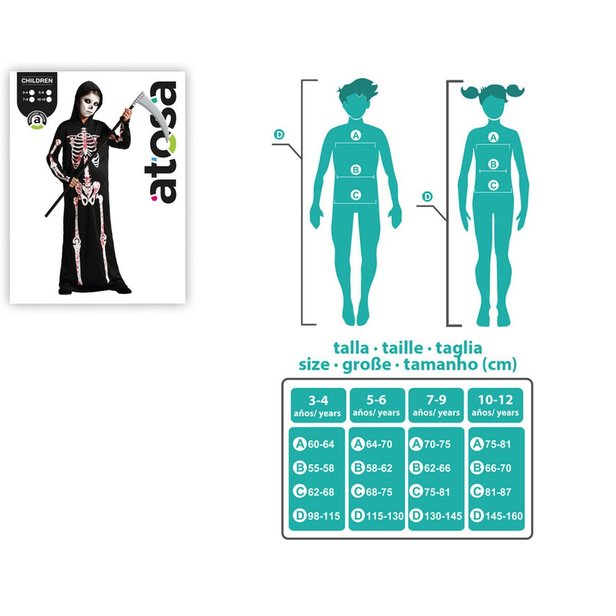 Costume for Children Skeleton Halloween - StepByStep