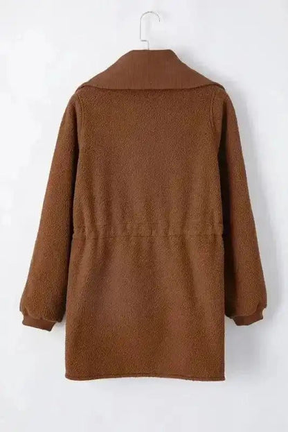 Cozy Brown Half - Zip Fleece Pullover Jacket - StepByStep