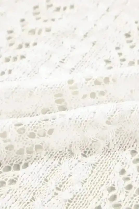 Cozy Comfort Plus Size White Eyelet Cardigan - StepByStep